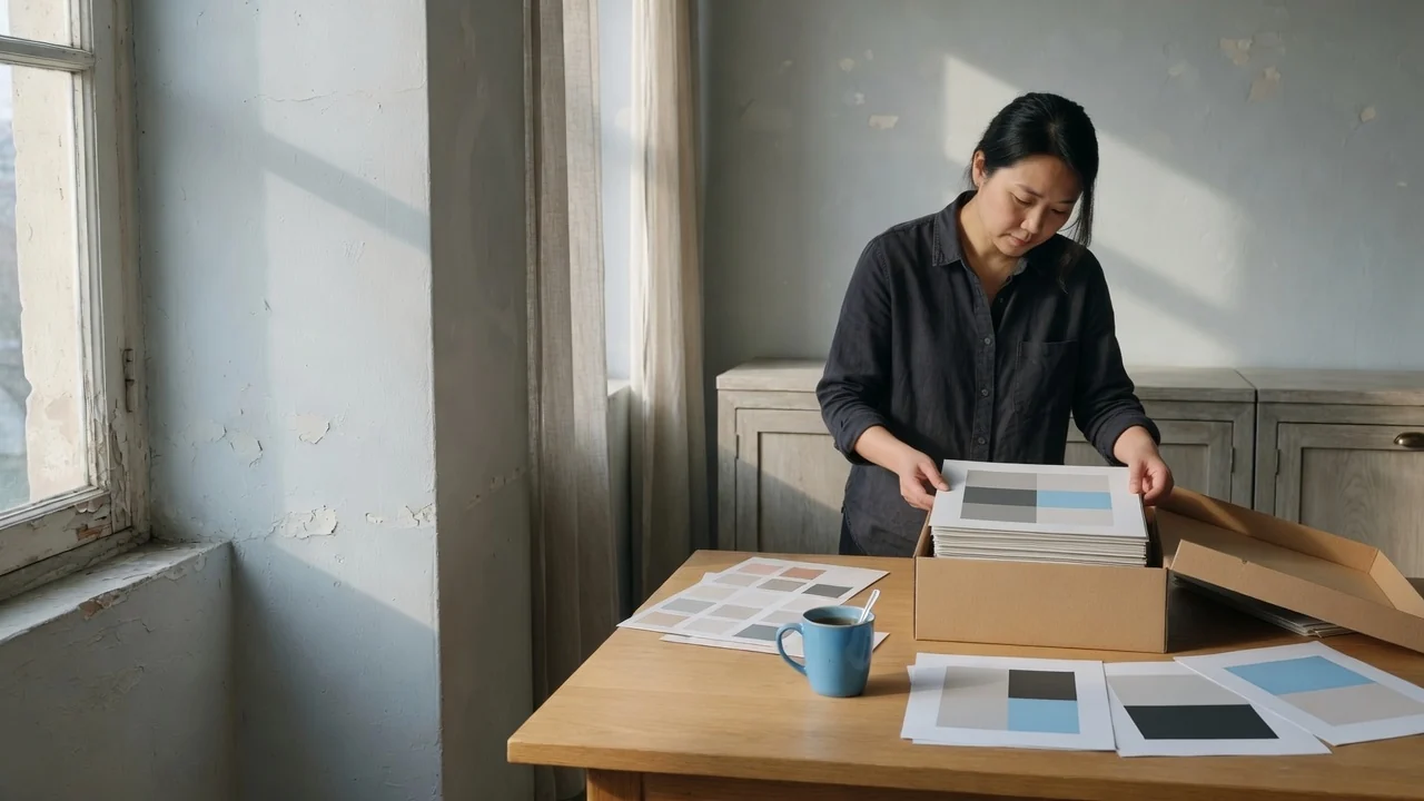 Placing printed brand sheets into an archival box